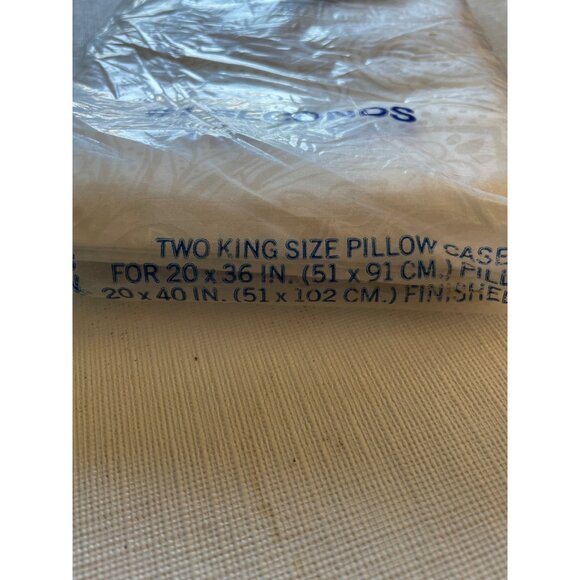 Vintage Wamsutta No-Iron Percale King Pillowcases 60% Combed Cotton 40% Polyeste - Picture 5 of 11